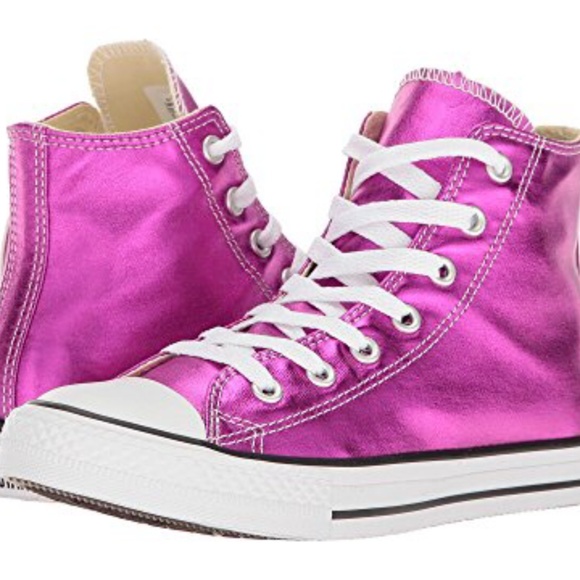 magenta high top converse